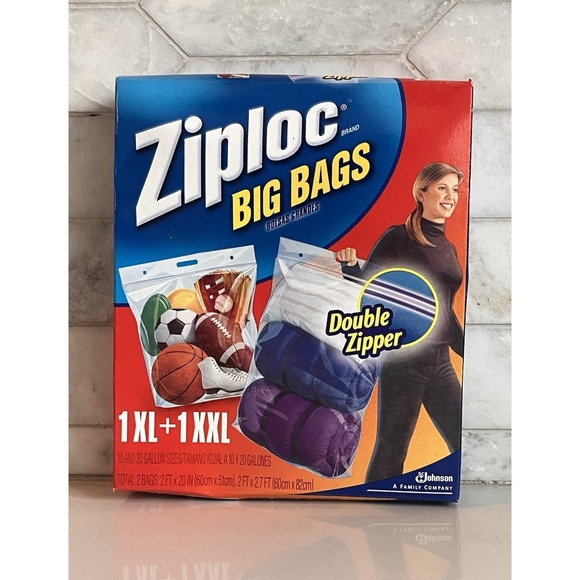 Ziploc Other - NEW Ziploc Big Bags XL & XXL 10 & 20 Gallon Size 2006 NOS Sealed Discontinued